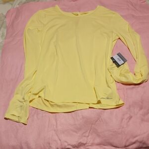 Eddie Bauer Soft Yellow Long-Sleeve Crewneck Top